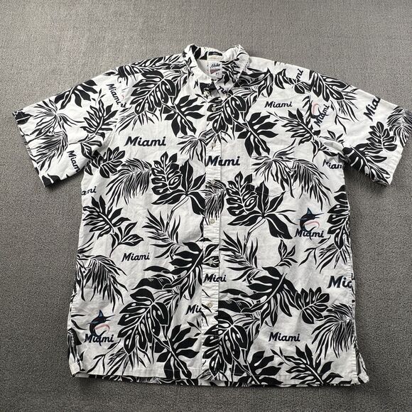 Reyn Spooner Shirt Adult 2XL XXL Button Up Short Sleeve Miami Dolphins Men's - Picture 1 of 14